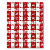 Distressed Red Gingham Checkered Area Rug