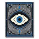 Mystic Blue Evil Eye Geometric Area Rug