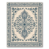 Navy Blue Ivory Traditional Persian Area Rug
