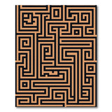 Black Maze Geometric Area Rug on Tan