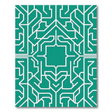 Teal Geometric Maze Geometric Modern Area Rug