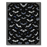 Gothic Black Bat Swarm Area Rug