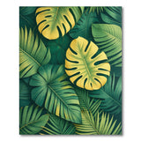 Green Boho Chic Lush Green Monstera Leaf Area Rug