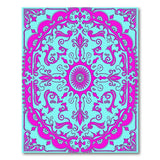 Multi-color and Patterns Pink Teal Ornate Persian Medallion Rug