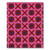 Hot Pink Geometric Cross Area Rug