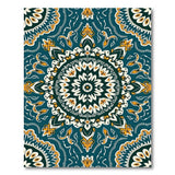 Blue and Teal Mandala Teal Mandala Persian Area Rug