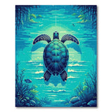 Majestic Sea Turtle Teal Area Rug