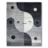 Yin-Yang Smiley Face Geometric Area Rug