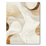 Abstract Beige Gold Wave Area Rug