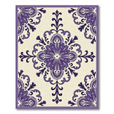 Floral Vintage Elegant Purple Floral Medallion Rug