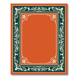 Elegant Orange Floral Border Area Rug