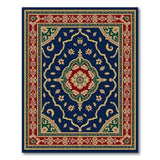 Navy Blue Persian Medallion Floral Area Rug