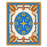 Regal Blue Fleur-de-Lis Medallion Area Rug