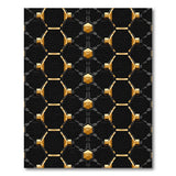 Black Gold Hexagon Geometric Area Rug