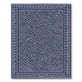 Navy Blue Geometric Maze Geometric Modern Area Rug