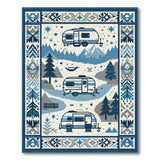 Snowy Mountain Camper Adventure Rug