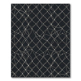 Black White Geometric Diamond Net Area Rug