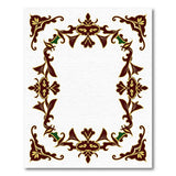 Ornate Maroon Gold Persian Border Area Rug
