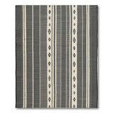 Black White Geometric Stripe Southwestern Rug
