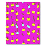 Playful Pink Fruit Pattern Area Rug with Yellow Apples