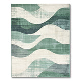Layered Teal Green Wave Abstract Area Rug