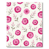 Pink Watercolor Roses Area Rug