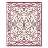 Purple Purple Ornate Floral Border Area Rug