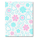 Whimsical Pastel Bunny Flower Kids Rug