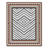 Grey Zigzag Heritage Tribal Area Rug