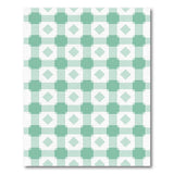 Green Geometric Grid Diamond Area Rug