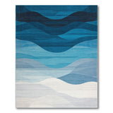 Wavy Blue Ombre Abstract Area Rug