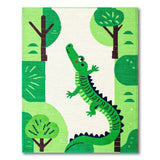 Playful Smiling Crocodile Kids Area Rug