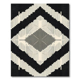 Black and White Geometric Modern Black White Geometric Diamond Area Rug