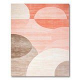 Coral Peach Overlapping Semi-Circles Modern Rug