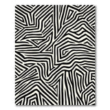 ODIKA Modern Abstract Black & White Washable Rug - Low Pile Non-Slip Area Rug