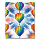 Multi-color and Patterns Rainbow Hot Air Balloon Kids Area Rug