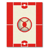 Pixel Art Baseball Field Area Rug