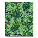 Lush Green Foliage Red Berry Area Rug