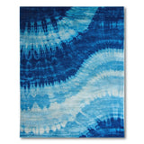 Blue Tie-Dye Wave Abstract Area Rug