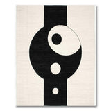 Black White Geometric Abstract Area Rug