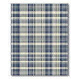 Navy Blue Plaid Grey Check Area Rug