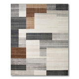 Grey Geometric Modern Modern Geometric Grey Block Area Rug