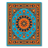 Multi-color and Patterns Teal Orange Persian Medallion Area Rug