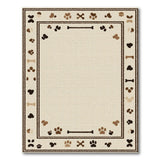 Playful Paw Print Bone Beige Area Rug