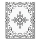 Black and White Ornate Floral Black White Vintage Area Rug