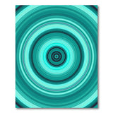 Teal Concentric Circles Abstract Area Rug