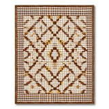 Brown Tan Checkered Rustic Farmhouse Rug