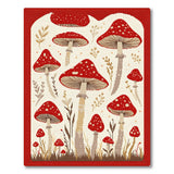 Red Whimsical Red Mushroom Meadow Area Rug