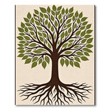 Tree of Life Green Area Rug with Roots
