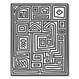 Black and White Geometric Modern Bold Black White Geometric Maze Rug
